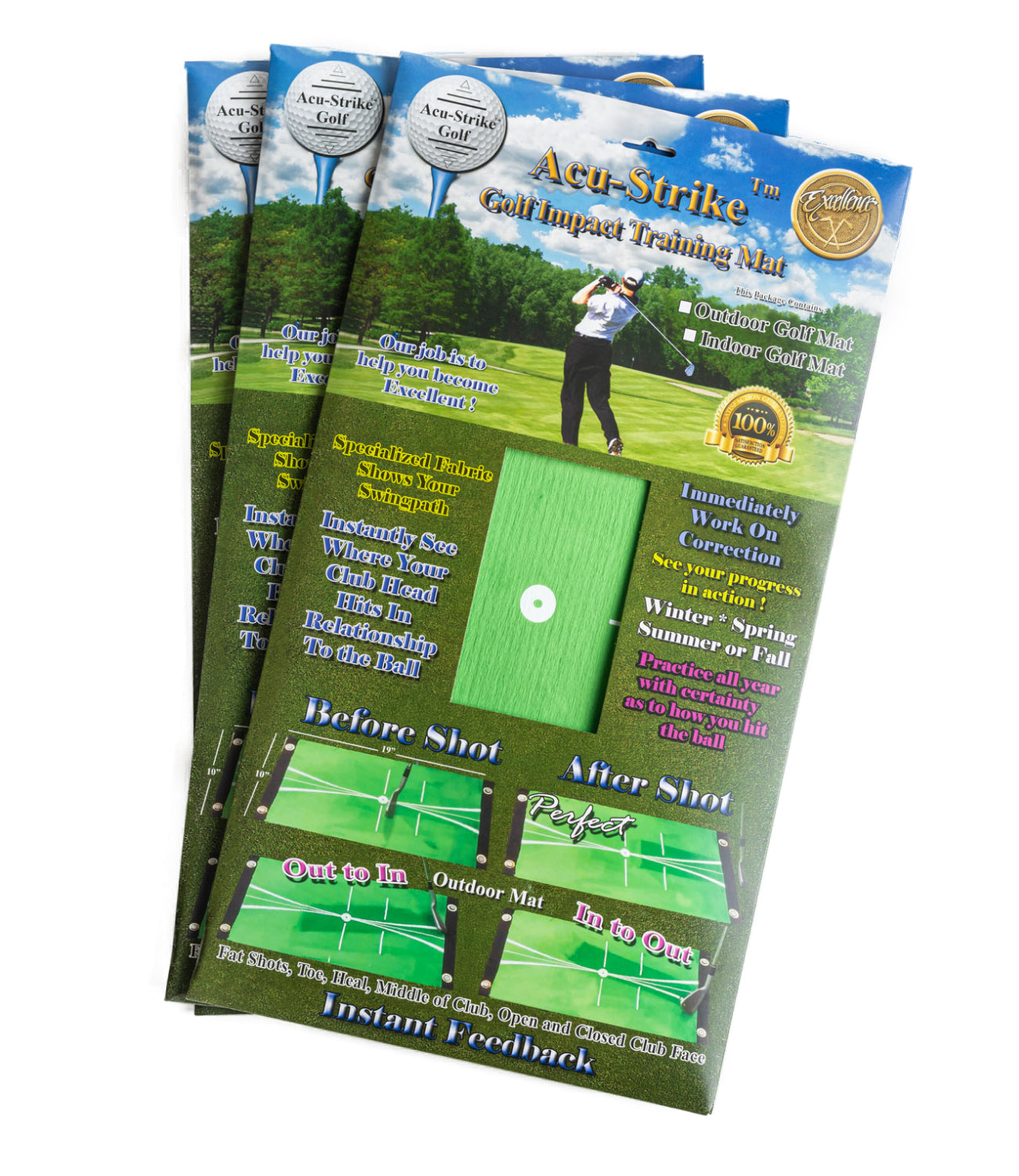 ACU-STRIKE Indoor Golf Mat Pack of 3